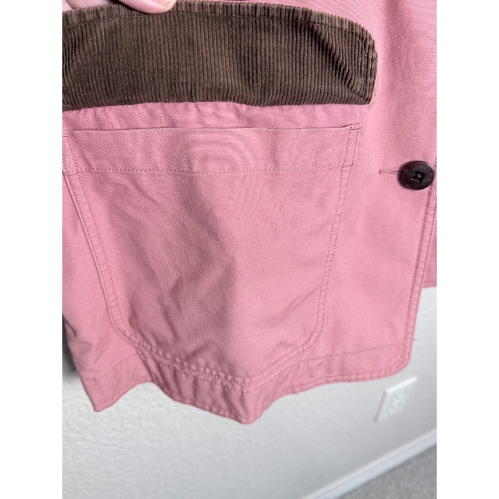 L.L. Bean Women's Chore Barn Coat Jacket Pink Rose XL Petite Brown Corduroy - Picture 5 of 12